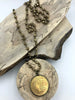 Image of Reproduction Coin Pendant 39mm, Gold Plated. Liberty Coin, Vintage Coin, 4 bezel colors. Fast Shipping