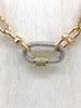 Image of Chunky Statement Chain Mixed Links,Bulky Link chain Gold, Rhodium, Burnish Matte Silver, Worn Gold, Rectangle Statement Paperclip Fast Ship