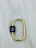 Image of Oval Carabiner lock clasp. Mixed Metals, Brass Carabiner Screw Clasp, Carabiner Screw Pendant, Screw Connector Lock. Matte Gun, Matte Gold