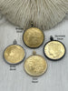 Image of Reproduction Coin Pendant 39mm, Gold Plated. Liberty Coin, Vintage Coin, 4 bezel colors. Fast Shipping