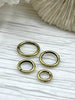 Image of Jump Rings Bronze/Burnished Gold, 6mm, 8mm, 10mm, or 12mm,PK of 10,Brass Thick Gauge,OPEN Ring,Heavy 15 GA(1.8mm)Sturdy Jump Rings,Fast Ship