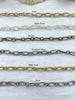 Image of Textured Mixed Size Cable Chain Oval sold by the foot. Electroplated Base Metal, 6 Finishes. Links: 11.2mm x 6mm and 7mm x 5.6mm. Fast ship