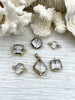 Image of Crystal Gold Soldered Pendants and charms. Square, Teardrop, Drop, Square connector , 6 Styles to choose from. Fast Shipping