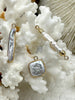 Image of Pearl Charms, Pearl cross charm, Brass Mother of Pearl, gold or silver, round mother of pearl charms, Fast Ship