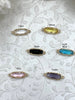 Image of Gold Trimmed Colorful Oval Crystals, Gold trimmed Crystal Connectors, Gold Trimmed Charms. Colorful Crystal Charms 6 Colors, Fast Ship