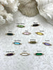 Image of Gold Trimmed Colorful Oval Crystal Connectors, Gold trimmed Connectors, Gold Crystal Connectors. Colorful Crystals, 11 Colors, Fast Ship