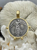 Image of Reproduction French Commemorative Medal Coin Pendant, Coin Bezel, French coin, Art Deco Coin, Silver Coin, 5 bezel colors. Fast Ship