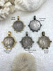 Image of Reproduction French Madagascar Medal Coin Pendant, Coin Bezel, French coin, Art Deco Coin, Silver Coin, 5 bezel colors. Fast Ship