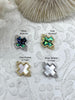 Image of Mother of Pearl and Abalone Connector Cross Charms, Abalone Charms, Gold or Silver Plated Brass, Mother of Pearl Connector Charms, Fast Ship