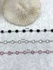 Image of Crystal Coin Shape Rosary Faceted Glass Beads, 3 colors, 6.5mm x 3mm, Beaded Rosary Chain With Silver wire&caps, Sold by the foot, Fast Ship