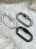 Image of Large Oval Carabiner lock clasp. 2 Finishes, Brass Carabiner Screw Clasp, Carabiner Screw Pendant, Screw Connector Lock. Fast Ship