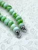 Image of Peruvian Mint Green Mixed Opal Hand Knotted Necklace, 16" Long,Rondelle Stones 9mm x 6mm, w/Silver Finished Ends, Candy Necklace, Fast Ship