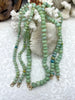 Image of Peruvian Green Mixed Opal Hand Knotted Necklace, 16" Long, Small, Large, XL Rondelle Stones w/Gold Finished Ends, Candy Necklace, Fast Ship