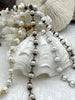 Image of Vintage Porcelain Glass Pearl Freshwater Replica Beaded Chain,9mm Rosary Chain,White or Rose Dust.High Luster.Sold by the Foot Fast Shipping