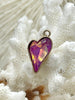 Image of Crystal Pendants and Charms, Heart Shaped Crystals with Gold. 4 Colors, Blue, Pink, Green and Clear, Heart Shaped Pendants, Fast Ship