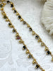 Image of Gold Chain with Small Stones, Dainty 18K Gold Plated Chain, Round Faceted Stones, 18K Gold Plated Brass, Sold By the Foot, Fast Ship