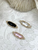 Image of Gold Trimmed Colorful Oval Crystals, Gold trimmed Crystal Connectors, Gold Trimmed Charms. Colorful Crystal Charms 6 Colors, Fast Ship