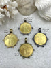 Image of Reproduction French Commemorative Medal Coin Pendant, Coin Bezel, French coin, Art Deco Coin, Gold Coin, 4 bezel colors. Fast Ship