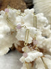 Image of Rose Quartz and Howlite Rosary Chain, Gold wire links, plated brass, 4.5mm round stone beaded chain, sold by the foot, Fast Ship