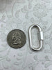 Image of Large Oval Carabiner lock clasp. 2 Finishes, Brass Carabiner Screw Clasp, Carabiner Screw Pendant, Screw Connector Lock. Fast Ship