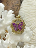 Image of Gold Butterfly Charms with Glitter Enamel and CZ, Gold Butterfly Charm, 5 Colors, Glitter Enamel and Gold Plated Brass Pendants, Fast Ship.