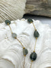 Image of Green Aventurine Beaded Rosary Chains, Natural Stone, 2 Wire Colors. Unique Shape Beads, Gold or Silver Wire, Sold by the foot. Fast ship