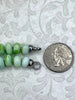 Image of Peruvian Mint Green Mixed Opal Hand Knotted Necklace, 16" Long,Rondelle Stones 9mm x 6mm, w/Silver Finished Ends, Candy Necklace, Fast Ship