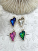 Image of Crystal Pendants and Charms, Heart Shaped Crystals with Gold. 4 Colors, Blue, Pink, Green and Clear, Heart Shaped Pendants, Fast Ship