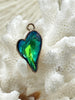 Image of Crystal Pendants and Charms, Heart Shaped Crystals with Gold. 4 Colors, Blue, Pink, Green and Clear, Heart Shaped Pendants, Fast Ship