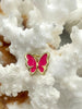 Image of Butterfly Shaped Colorful Enamel and Gold Pendants, Enamel and Gold Plated Brass, 5 Colors Red, White, Turquoise, Pink, & Purple, Fast Ship.