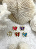 Image of Butterfly Shaped Colorful Enamel and Gold Pendants, Enamel and Gold Plated Brass, 5 Colors Red, White, Turquoise, Pink, & Purple, Fast Ship.