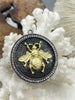 Image of Bumble Bee Pendant with CZ, Round Bee Charm, Bumble Bee Charm, Mixed Metal Bumble Bee, 4 Styles, Zinc Alloy, Cubic Zirconia, Fast Ship