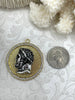 Image of Mixed Metal Roman Figure Pendant with CZ, Round Roman Charm, Roman Figure, Roman Pendant, 9 Styles, Zinc Alloy & Cubic Zirconia, Fast Ship