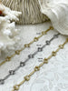 Image of Brass Dainty Delicate Bar Chain w/moving beads, Delicate Chain, Tiny Bar Chain, Stick Chain Sold by the foot 3 Finishes Available. Fast ship