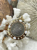 Image of RÉPUBLIQUE FRANÇAISE Silver Coin Pendant, Reproduction French Coin Pendant, Coin Bezel cz-Mother of Pearl, BBA Original, 4 colors Fast Ship