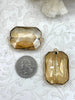 Image of Crystal Gold Soldered Pendants and Charms. Rectangle, Heart, Rectangular connector, Oval, 5 Styles to choose from, Gold Charms.Fast Shipping