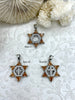 Image of CZ Micro PAVE Star of David Charms, Topaz Colored Cz, Cubic Zirconia Cross Charms, Silver Plated Brass, CZ Pendants, Cross Charms Fast Ship