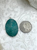 Image of Oval Shaped Soldered Amazonite Stone Pendants, Oval Shape Stone Pendants with Silver Soldering, All Unique Natural Stones, Fast Ship.