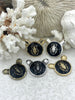 Image of Black Enamel Scarab Pendants, Enamel and Plated Zinc Alloy, Scarab Charms, 5 finishes available, 35mm Pendant, Scarab Jewelry. Fast Ship.