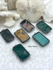 Image of Soldered Natural Stone Pendants, Rectangle Stone Pendants with Gunmetal ,Comes in a variety of patterns, 6 Styles, Natural Stone, Fast Ship.