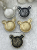 Image of French Bee Black Enamel Pendants, Enamel and Zinc Alloy, 5 Finishes:Gold, Matte Gold, Bronze, Burnished Silver, and Matte Silver.Fast Ship.