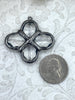 Image of Crystal Gunmetal Soldered Pendants and Charms. 2 styles to choose from. Gunmetal Soldered Crystals, Teardrop & Cross Shape. Fast Shipping