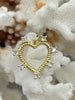 Image of Gold Plated Brass Heart Charms with CZ, 2 styles, Gold Plated Brass, Brass and Cubic Zirconia Heart Pendants. Fast Ship