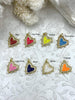 Image of Colorful Enamel and Gold Heart Charms with CZ, Gold Heart Charm, 8 Colors, Enamel and Gold Plated Brass Heart Pendants with CZ, Fast Ship.