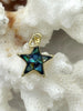 Image of Star Shaped Dyed Mother of Pearl and Gold Pendants, Mother of Pearl and Gold Plated Brass, 2 Colors, Black or White, 13mm. Fast Ship.