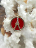 Image of Enamel and Gold Eiffel Tower Charms with CZ, Gold French Charm, 2 Colors, Black and Red, Enamel and Gold Plated Brass with CZ, Fast Ship.