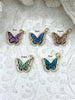 Image of Gold Butterfly Charms with Glitter Enamel and CZ, 5 Colors, Pink,Blue,Peach,Green,Teal, Brass Charms, CZ, Glitter Enamel, Gold, Fast Ship