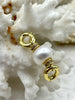 Image of Micro Pave Pearl and CZ Connector Clasps, Shiny Gold with Clear Cubic Zirconia and Pearl. 10mm Pearl Connector Clasps, Fast Shipping