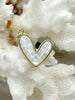 Image of Heart Shaped Dyed Mother of Pearl and Gold Pendants, Mother of Pearl Gold Plated Brass, 2 Colors, Black or White, 15mm x 14mm. Fast Ship.