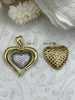 Image of CZ Micro PAVE Gold Heart Charms, 2 Styles, Gold Heart Charms, Plated Brass with Clear Cubic Zirconia, Gold Plated Brass, Hearts, Fast Ship